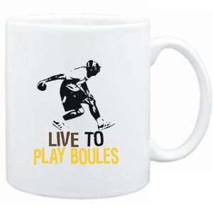    Mug White  LIVE TO play Boules  Sports: Sports & Outdoors