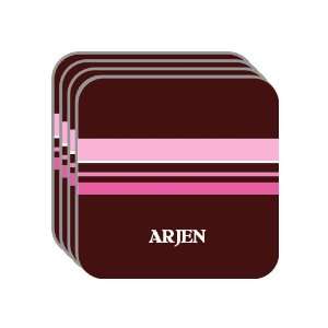 Personal Name Gift   ARJEN Set of 4 Mini Mousepad Coasters (pink 