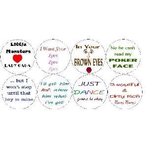  Set of 8 LADY GAGA QUOTES 1.25 MAGNETS 