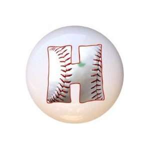    Baseball Alphabet Letter H Drawer Pull Knob