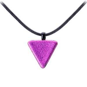  Handcrafted Pink Dichroic Triangle Necklace Jewelry