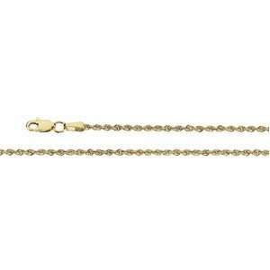  14k Yellow Gold 1.85mm Rope Chain Necklace   20 Inch 