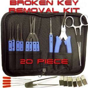  Locksmith Broken Key Removal Kit with Pouch 20 Piece: Home 