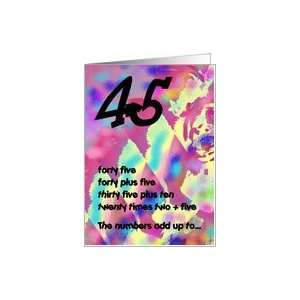  45 Adds Up Greeting Card Card: Toys & Games