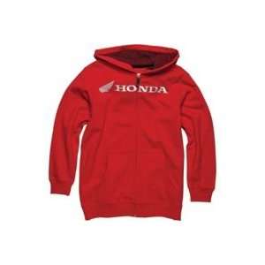   Honda Turbo Fleece Zip HOODIE   RED  LARGE   46034 007 053: Automotive