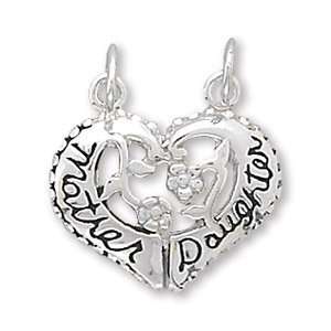  Heart Shaped Mother/Daughter Break Away Charm: Jewelry