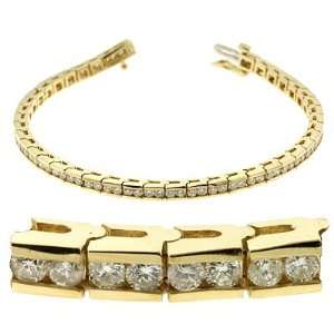  14K Yellow Gold 3.03cttw Round Diamond Bracelet: Jewelry