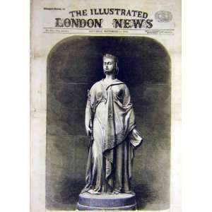   : 1858 Statue Queen Victoria Leeds Townhall Old Print: Home & Kitchen