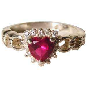  Heart Chakra Ring Size 8.5 Ruby & Sterling Silver Naga 