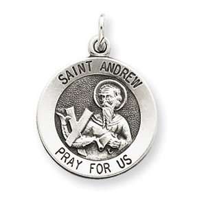   Designer Jewelry Gift Sterling Silver Antiqued Saint Andrew Medal