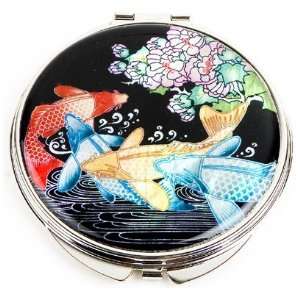   of pearl, compact type, handmade oriental gift, carps