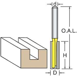 Woodtek 110102, Bits, Router, Straight, Plunge Cutting, 3/8 Straight 