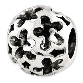  Sterling Silver Reflections Flowers Cut Out Bead: Jewelry