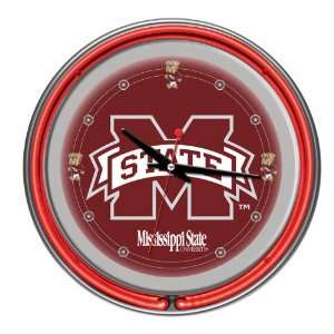  Mississippi State Neon Clock   14 Inch   NCAA: Sports 
