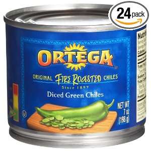 Ortega Diced Green Chiles, 7 Ounce Cans (Pack of 24)  