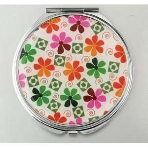  HOLI& Colorful Flower Round Mirror Cosmetic Mirror Compact 
