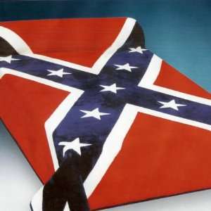 Soft Red, Blue and White Confederate State Rebel Flag Blanket Queen or 