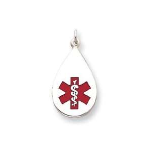  Sterling Silver Medical Jewelry Non enameled Pendant 