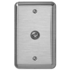    Brushed Chrome Rounded   1 Cable TV Wallplate