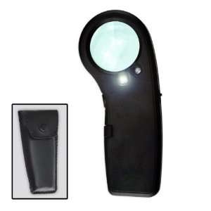 Pocket Lighted Magnifier Loupe 14X UV Light + Case   Lithium Batteries 