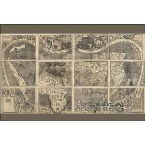  Waldseemuller World Map, Universalis Cosmographia, c1507 