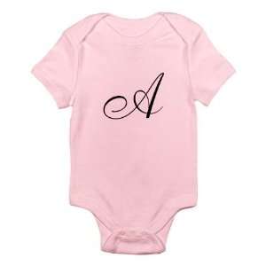    A Initial Pink Cotton Baby Onesie   Size 12 18 Months: Baby
