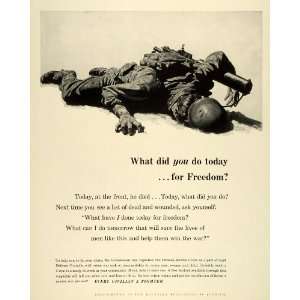  1943 Ad Citizens Service Corps World War Ii Fallen Soldier 