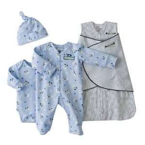  Halo 4 piece Cotton Layette and Swaddle Gift Set Puppy 