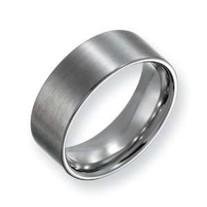  Stainless Steel Flat 8mm Brushed Comfort Fit Wedding Band 