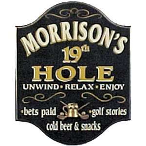  Personalized 19th Hole Sign (): Sports & Outdoors
