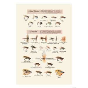  Fly Fishing Lures: Low Water and Special Giclee Poster 