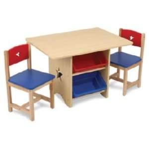  Star Table & Chair Set with Primary Bins: Toys & Games