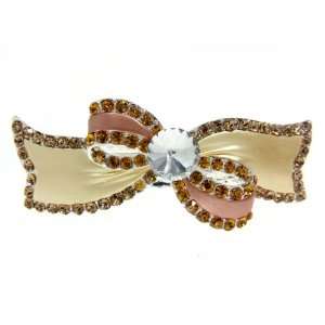  Champagne Bowtie Hair Clip Jewelry Beauty