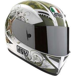  AGV T 2 Warrior Helmet   Small/White: Automotive