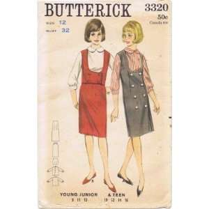  Butterick 3320 Sewing Pattern Teens Jumper Weskit Skirt 