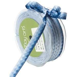  May Arts 3/8 Inch Wide Ribbon, Blue Ombre Arts, Crafts 