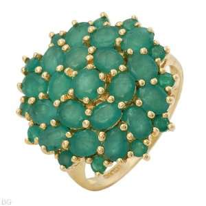 14K Yellow Gold 3.61 CTW Emerald Ladies Ring. Ring Size 7. Total Item 