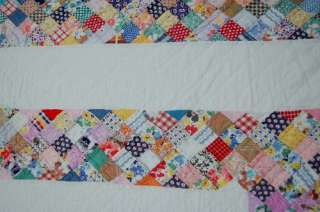 30s Flower Basket Antique Quilt ~Postage Stamp Borders  