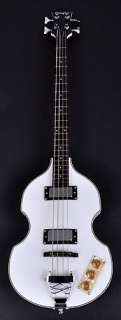 Douglas WVEB 833 White Violin Bass Guitar Semi Hollow  
