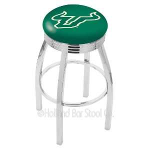 University of South Florida 25 Inch Chrome Swivel Bar Stool with 2.5 