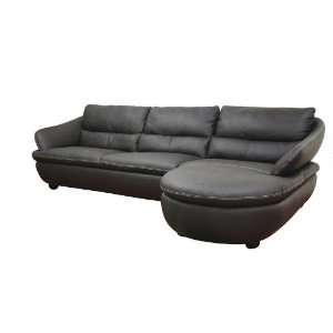  Bailey Black Leather Sectional Sofa