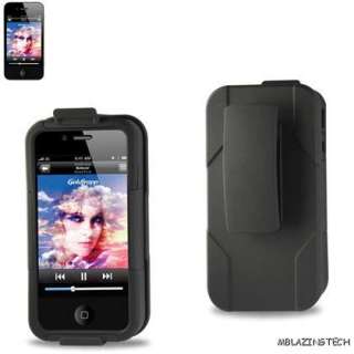 New Reiko Hybrid Case kick stand for iPhone 4 4S Black Silicone Case 
