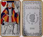 2008 Canada $15 SILVER GOLD JACK OF HEARTS RCM BAR