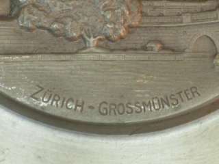 Zurich  Grossmunster Sigg Switzerland Pewter Landscape Plate  