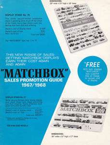 Matchbox / Lesney Sales promotion Guide 1967/68 Canada  