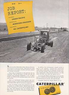 1954 Caterpillar Motor Grader Ad: UPRR Union Pacific Railroad Idaho 