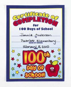 25 100th Day Of School Certificates   Teaching Supplies  