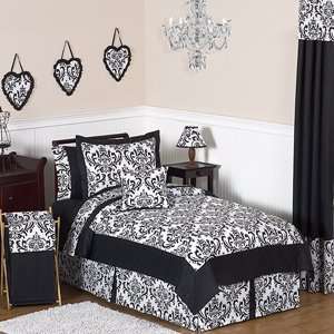  Black and White Isabella Childrens and Teen Bedding   3 pc 