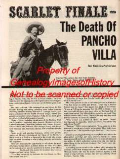 Pancho Villas Death   The Scarlet Finale  
