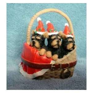 AKC Yorkies Christmas Ornament Figurine of Yorkshire Terriers:  